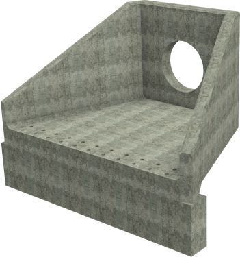 SFA15 B Headwall - 750mm ID pipe - 225mm Invert Level + 650 x 300mm Toe render