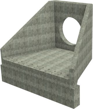 SFA15 C Headwall - 1050mm ID pipe - 225mm Invert Level + 650 x 300mm Toe render