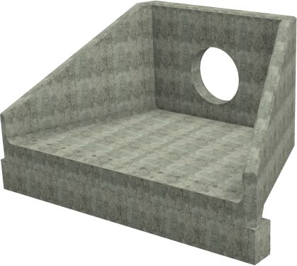 SFA20 B Headwall - 750mm ID pipe - 225mm Invert Level + 400 x 300mm Toe render