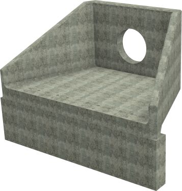 SFA20 B Headwall - 750mm ID pipe - 225mm Invert Level + 950 x 300mm Toe render