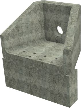 SFA6 B Headwall - 225mm ID pipe - 150mm Invert Level + 650 x 300mm Toe render