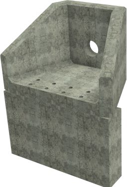 SFA6 B Headwall - 225mm ID pipe - 150mm Invert Level + 950 x 300mm Toe render